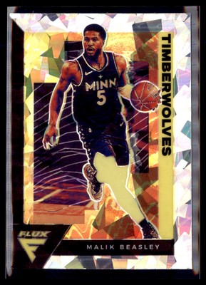2020-21 Panini Flux Cracked Ice Malik Beasley  #104  2 Card Lot