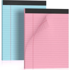 Colored Legal Pads 8.5X11 Legal Pads 2 Pack Wide Ruled Notepads Colored Note Pad