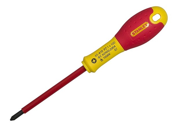 Stanley® Fatmax® Vde Isolierter Screwdriver Pozidriv Spitze PZ0 X 75Mm STA065417-image