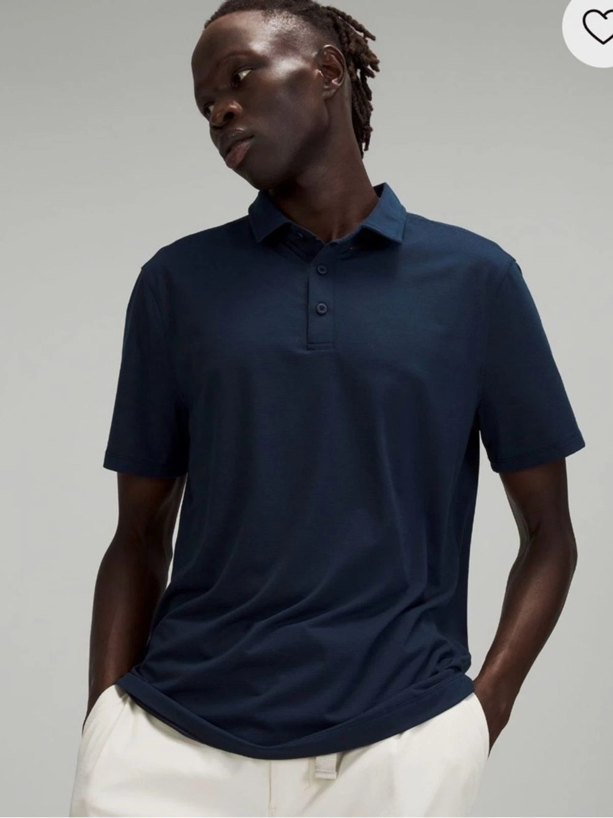 Men's lululemon evolution size small Navy Short-Sleeve Polo Shirt