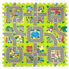 PLAY 10 Baby Play Mats for Floor, Foam Play Mat, Interlocking Tiles City Road