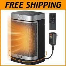 Whisper-Quiet Ceramic Heater with Digital Thermostat & 70° Oscillation Function