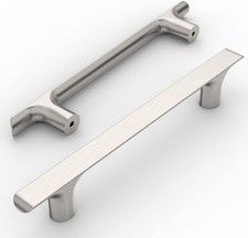Amerdeco 10 Pack Brushed Satin Nickel Cabinet Pulls 5 Inch 128MM Hole Centers K