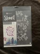 Prima Marketing Stencil - All Good Things Are Wild & Free 8x10 New
