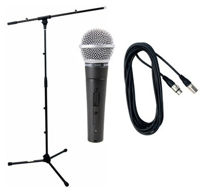 Shure SM58S Mikrofonständer und Kabel Produktbündel (NEU)