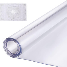 Plastic Table Cover, 54 X 54 Inch 2.0 Mm, Clear Square PVC Desk Mat