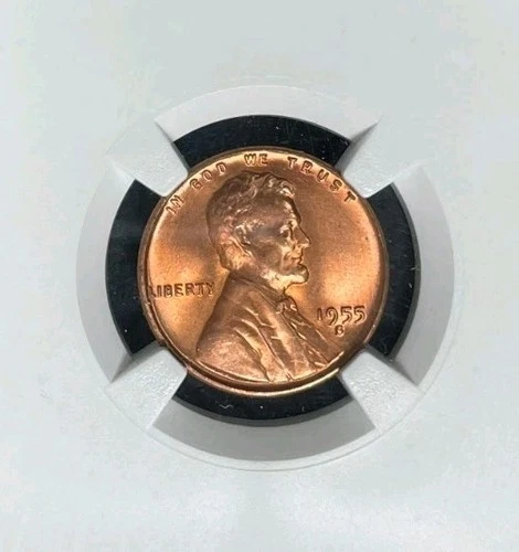1955-S LINCOLN WHEAT CENT ~ NGC MS 67 RD ~BEAUTIFUL COIN~REF#06-013