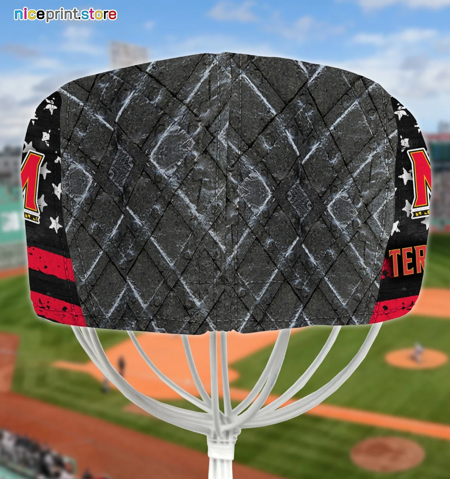 Maryland Team Terrapins Jeff Cap Newsboy Cap Flat Golf Driving Hat for Men