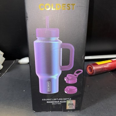 Coldest 24oz Limitless Bottle ROCKETSHIP ALLOY, 3 LIDS LIMITED EDITION RARE