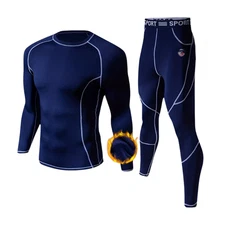 NNETM Men's Fleece Thermal Underwear Set Winter Base Layer
