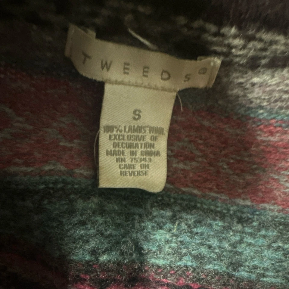 Tweeds Women's Fair Isle Wool Knit V-Neck Long Sleeve Cardigan Multicolour S - Image 4 of 4