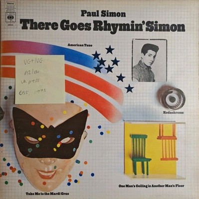 Paul Simon There Goes Rhymin' Simon Vinyl Record VG+/VG CBS69035 1973 