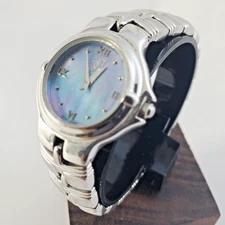 ESQ Esquire Movado Muse Steel Blue Mother of Pearl Dial 07100553 Swiss Watch