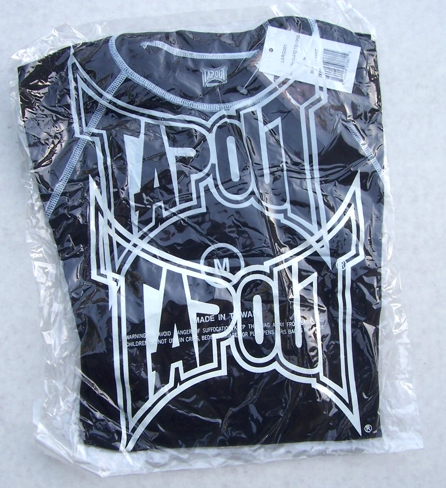 Tapout Shirt Mens MEDIUM Black/White MMA Long Sleeve Nylon/Spandex w/tags - Image 2 of 4