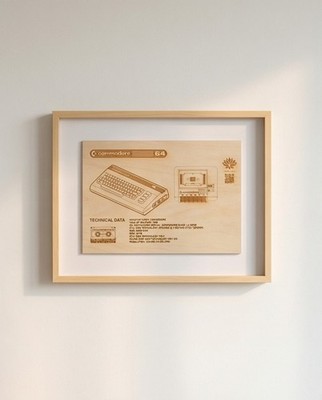 Bilderrahmen, Holz gravur, Commodore 64
