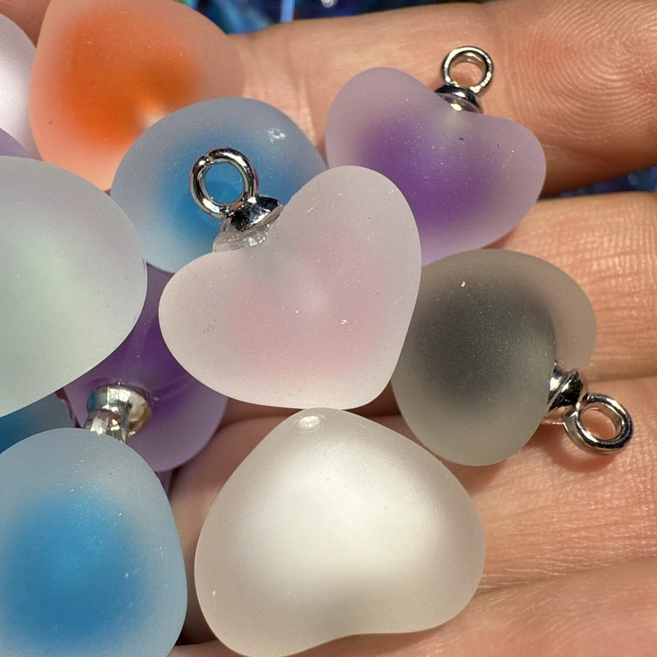 Double Layer, Heart, Pendant, Bead, High Quality, Resin Ships From Usa - Image 3 of 4