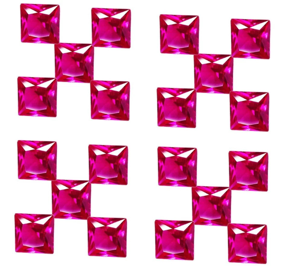20 Pcs Lot Natural Red Ruby Certified 9 MM Loose Gemstone Square Cut Gems W258 - Image 2 of 4