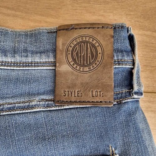 NEW Replay Anbass Jeans Men's W33 L34 Blue Denim Zip Fly Aged Look Faded Jeans - Picture 10 of 19