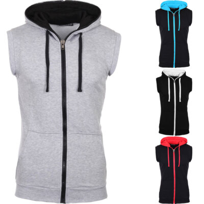 Reslad RS-5058 Herren Weste Sweat-Jacke Zipper Sweatshirt Männer Sweat-Weste 