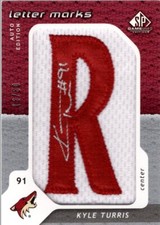 2008-09 SP Game Used Letter Marks #LMKT Kyle Turris Auto Jersey (Letter R) /50