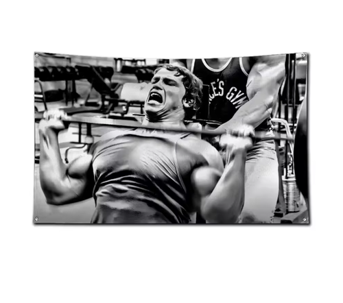Arnold Schwarzenegger Home Gym Flag Banner Flag 150x90 Conquer Bodybuilding
