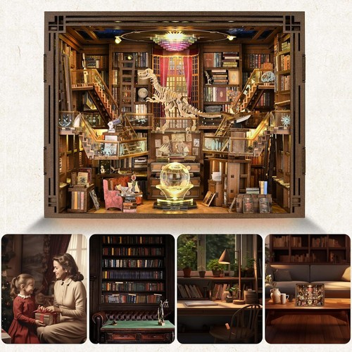 Booknook 3D Puzzle Kit Miniature House DIY Kit Dollhouse Library Tiny Book Nook - Picture 6 of 7