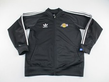 Adidas Los Angeles Lakers Jacket Boys Large Black Zip Long Sleeve NBA 