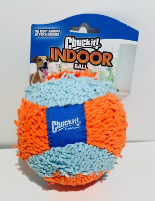 Chuckit! Indoor Fetch Ball Dog Toy (4.75 Inch), Orange and Blue NEW!!!