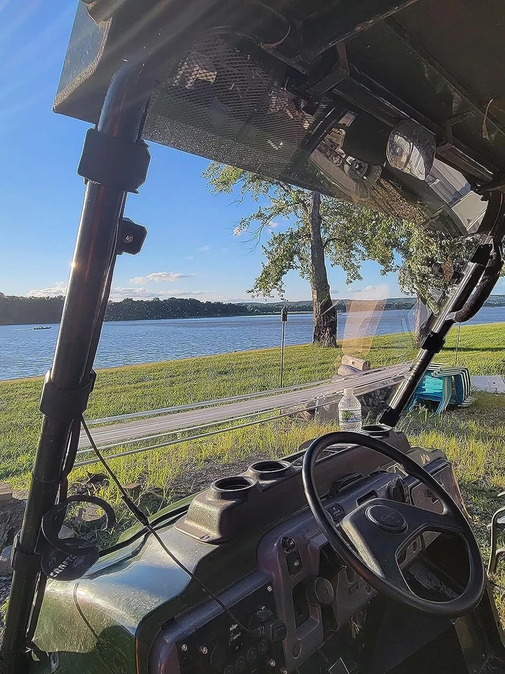 For Kawasaki Mule 3010 2003-2009 Front Folding Windshield Fold Up Window Clear - Image 2 of 4