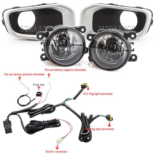 Front Bumper Fog Light w/ H11 Bulb Cover Harness Kit For 2015-2018 Jeep Renegade - Imagen 3 de 15