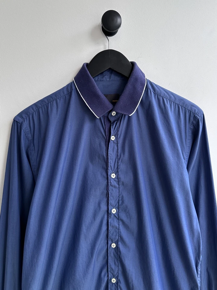 Fendi Blue Button Up Shirt Size 41 L Mens - Image 2 of 4