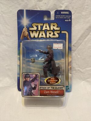 STAR WARS ATTACK OF THE CLONES ZAM WESELL BOUNTY HUNTER 2002