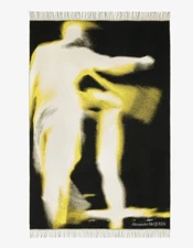 🆕️$980 Auth ALEXANDER MCQUEEN MUSHROOM SPORE 100% WOOL BLANKET 53x87"/135x220cm