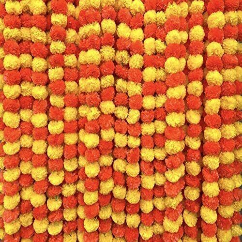 Großhandel mehrfarbig künstliche Ringelblume Blumen Girlanden Diwali Hochzeitsdekor - Bild 54 von 81
