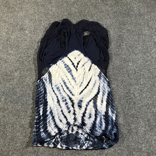 Young Fabulous & Broke Tie Dye Racer Back Tank Size M Blue White Loose Fit - Picture 4 of 6