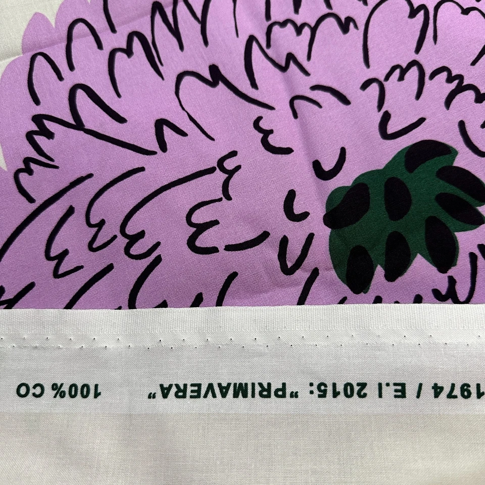 marimekko cotton fabric/ Primavera/ Purple,Green/ 145x100cm/ New/ Unused - Image 3 of 4