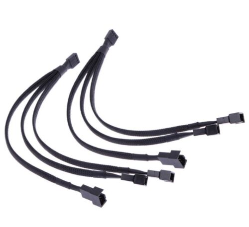 Black 4Pin 1 to 3 Way PWM Case PC Fan Splitter Hub Power Adapter Cable Connector - Picture 4 of 10