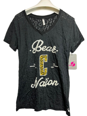 Soffe Damen Baar Nation T-Shirt V-Ausschnitt Kurzarm Schwarz   Medium
