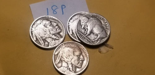 One 1918 P USA Buffalo Nickel 5 Cent Coin From The Lot Shown In Pictures Idn4.