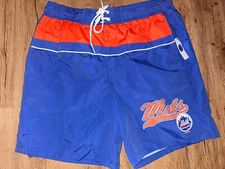 MLB MENS G-III BY CARL BANKS NEW YORK METS LINED SWIM TRUNKS SIZE XL NWT $50