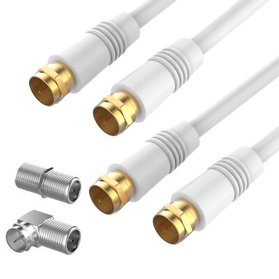2 Pack Rg6 Coaxial Cable 7ft Tv Coax Cable Cord Extender Gold Plated Connectors 