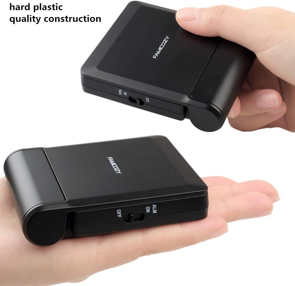 Compact Digital Travel Alarm Clock with High/Low Volume Options,Simple to Set,Ea