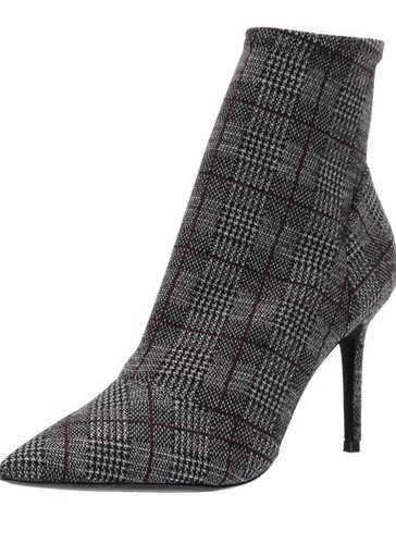 Charles By Charles David Glen Check Plaid Fabric Ankle Boot Heels Size 8.5 - Picture 2 of 21