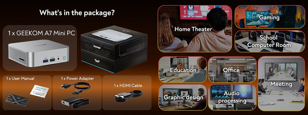 GEEKOM A7 Mini PC AMD Ryzen 9 7940HS 8 Core 5.2GHz 32GB RAM GEEKOM A7 Mini PC AMD Ryzen 9 7940HS 8 Core 5.2GHz 32GB RAM
