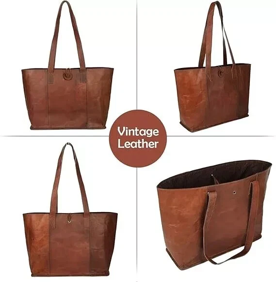 COACH Borsa a tracolla vintage in vera pelle marrone per donna ufficio laptop