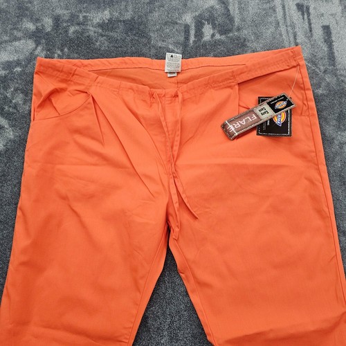 Dickies Scrub pants mens large Easy Clare Flare orange Medical Uniform pull-on - Picture 9 of 13