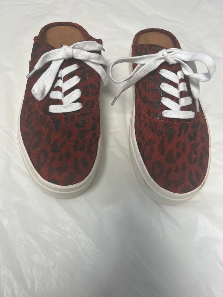 Lucky Brand Talani 女式皮革一脚蹬时尚运动鞋棕褐色 10 码 — 第 2/4 张图片