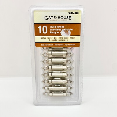 Gatehouse Self-Closing Flush Hinges Satin Nickel Finish (SC1920-BSN-SS) 10 Pack