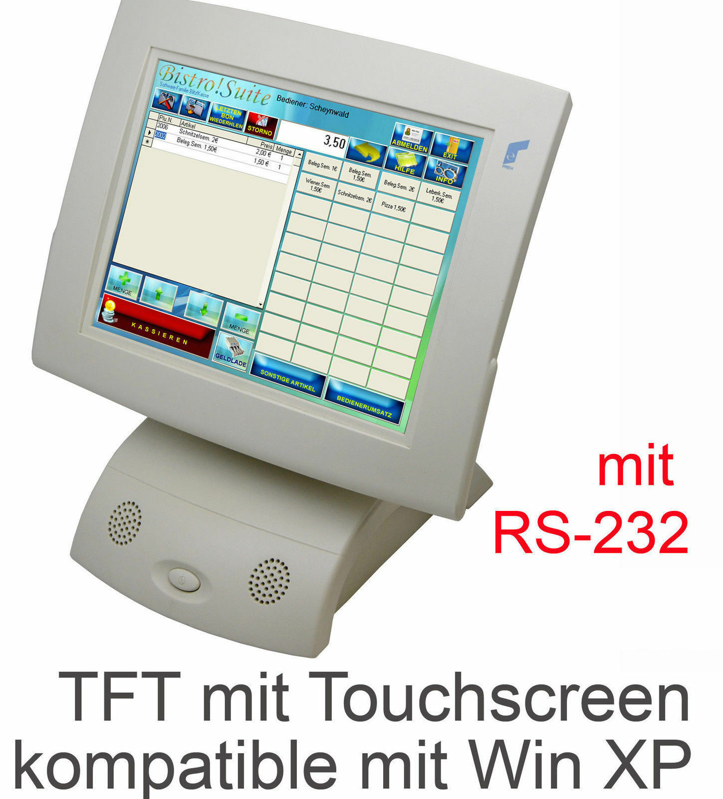 12 " Pos Monitor Preh 12in TFT Elo Touchscreen For Continuous Operation