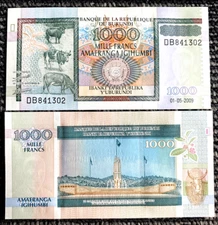 Burundi 1000 Francs 2009 Banknote World Paper Money UNC Currency Bill Note